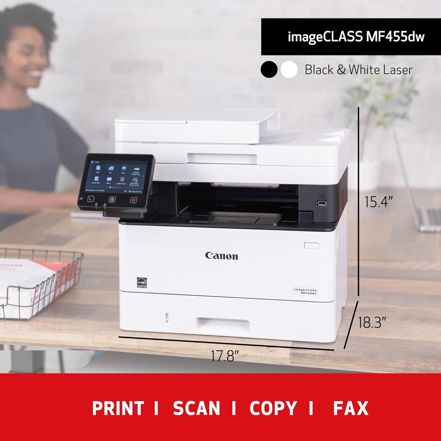 Canon imageCLASS MF455dw Impresora láser inalámbrica todo en uno monocromática - 5161C005BA