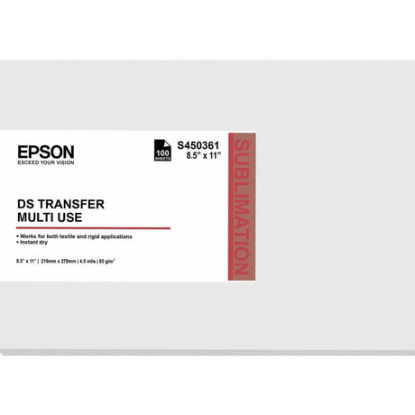 Papel de Sublimación Epson Transfer 100 Hojas, tamaño carta | S450361