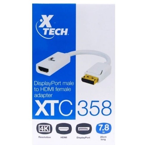 Cable XTECH DisplayPort Macho HDMI- adaptador Hembra 7.8" | Cable XTECH XTC-358 - XTC-358