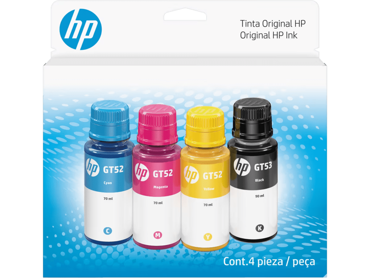 Combo de botella de tinta HP GT53/GT52, pack de 4, modelo , Tintas Hp