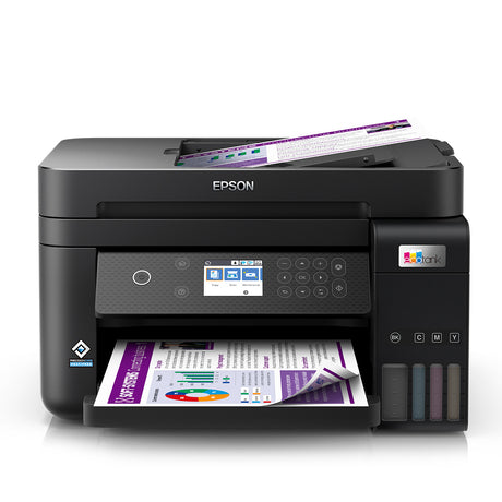 Impresora multifuncional Epson EcoTank L6270 con impresión 100% sin cartuchos | Impresión Duplex | 15,5 ppm Negro / 8,5 ppm Color, modelo , Impresoras de Tinta