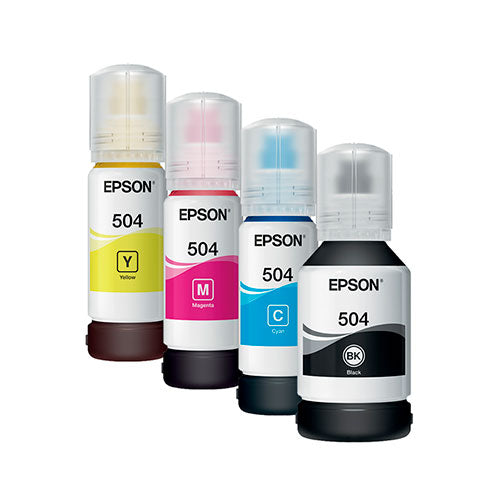 Juego de Tintas Epson T504 | Los 4 colores | EcoTank L4260 / L14150, modelo , Tintas Epson