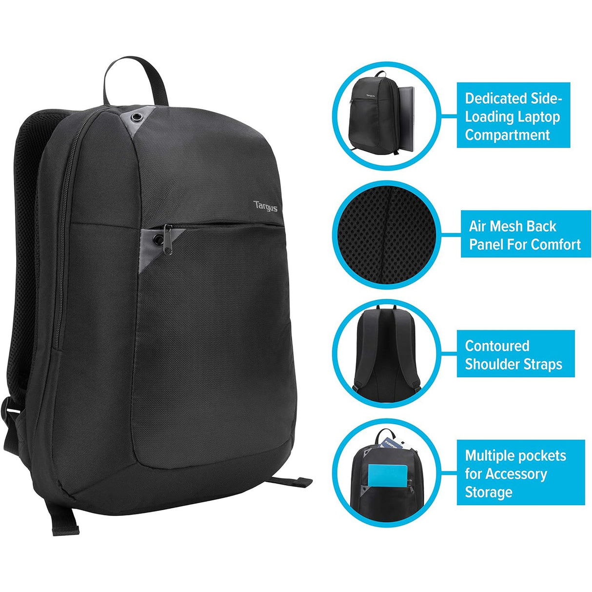 Mochila Targus Ultralight para Laptop, Negro, 15.6, modelo , maletin