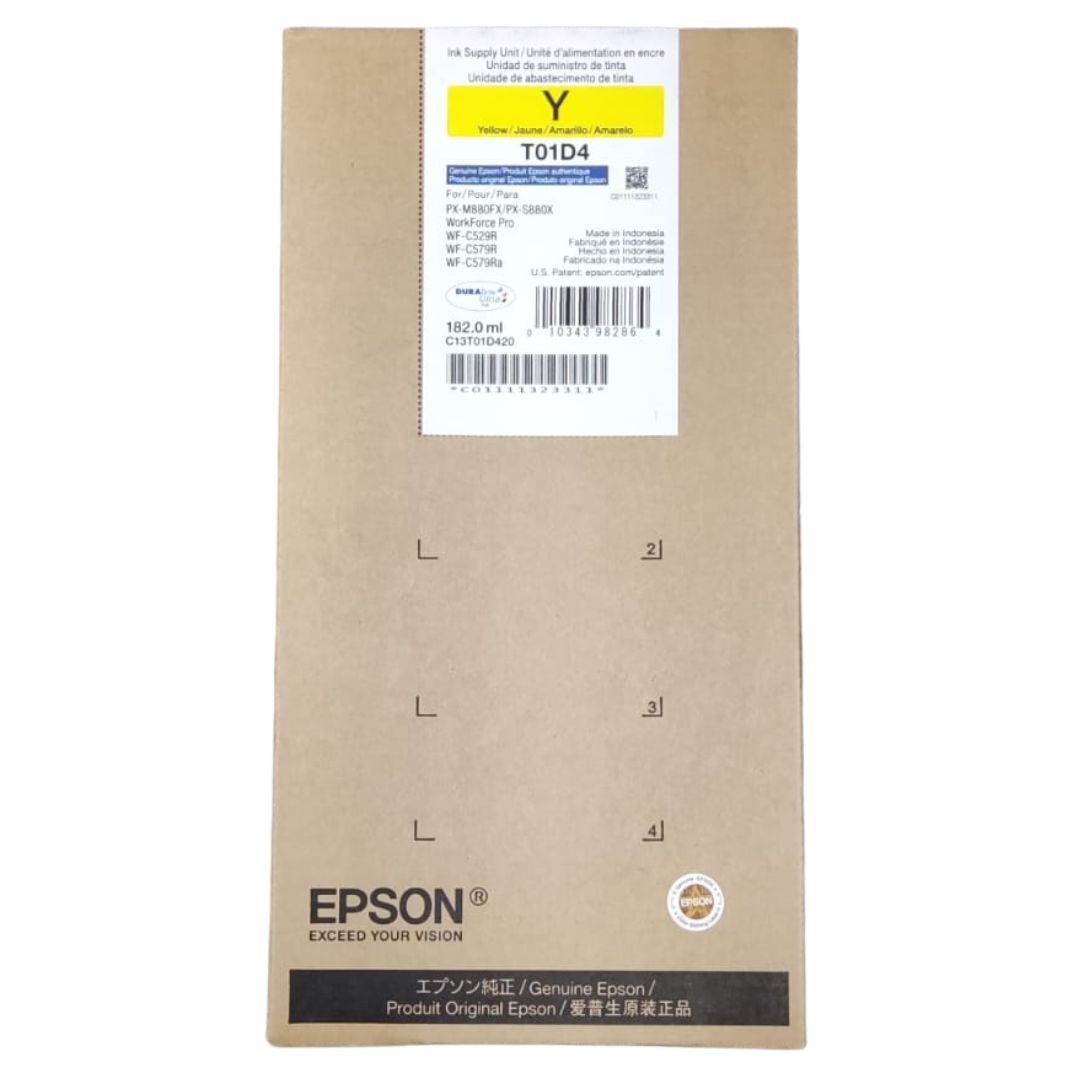 Tinta Epson - T01D420 - T01D4 Amarillo | WorkForce Pro WF-C529R / WF-C579R / WF-C579Ra / PX-M880FX / PX-S880X, modelo , Tintas Epson