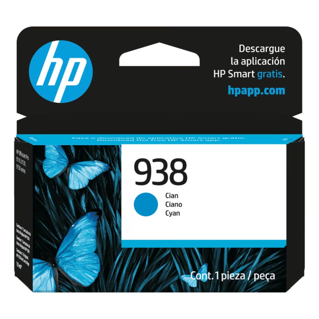 Tinta HP 938 Cian | 800 paginas | 4S6X5PL | OfficeJet Pro 9730 / 9110 / 9120 / 9130 / 9720, modelo , Tintas Hp