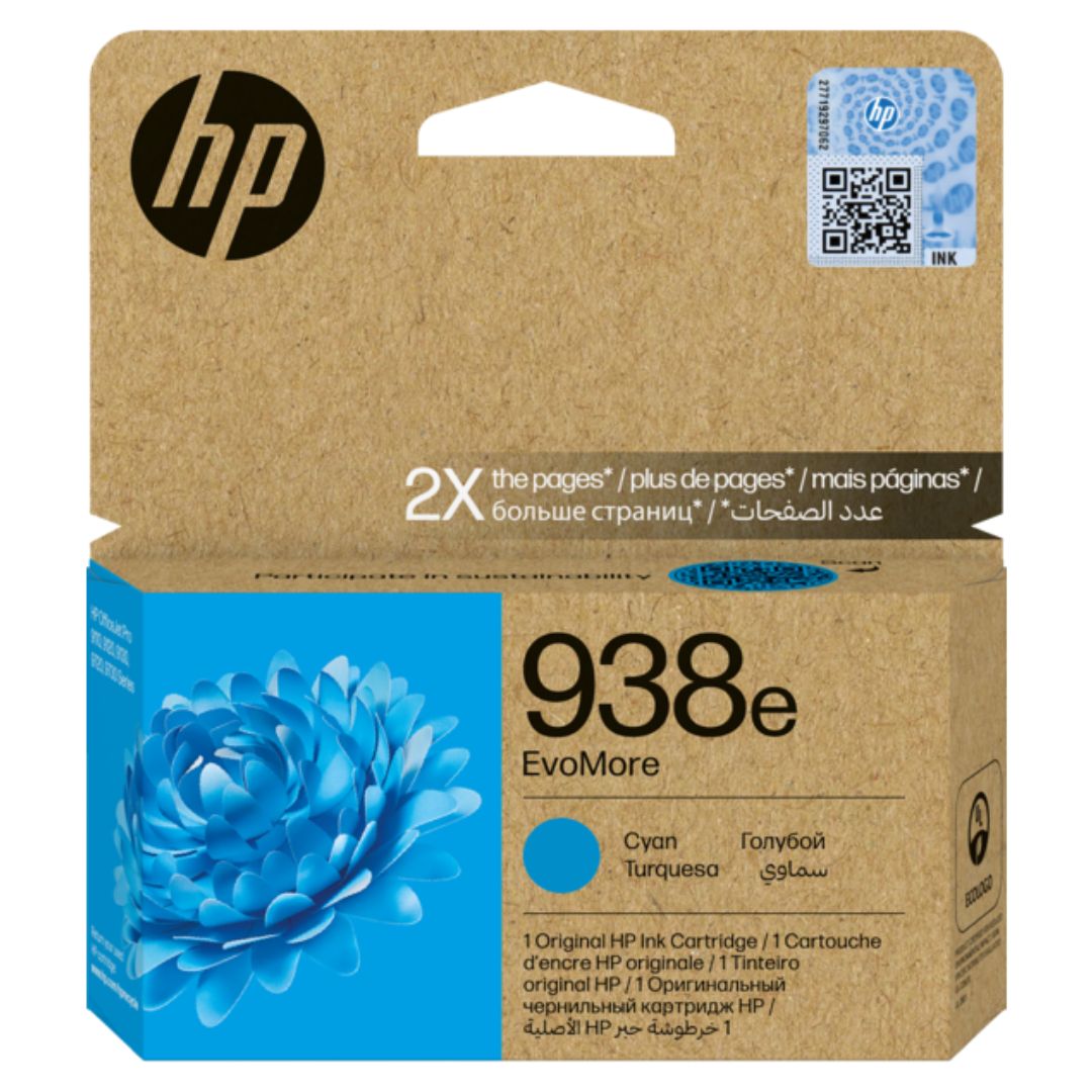 Tinta HP 938e EvoMore Cyan - 4S6X9PE | Para HP OfficeJet Pro 9730 / 9130 / 1,650 páginas, modelo , Tintas Hp