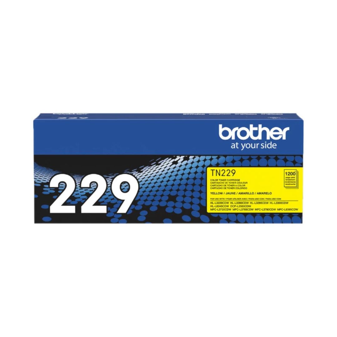 Toner Brother TN-229Y Amarillo | TN229Y | Para HL-L3220CDW / HL-L3280CDW / HL-L3295CDW / HL-L3300CDW / HL-L8245CDW / MFC-L3720CDW / MFC-L3765CDW / MFC-L3780CDW / MFC-L8395CDW | 1,200 páginas, modelo , Toners