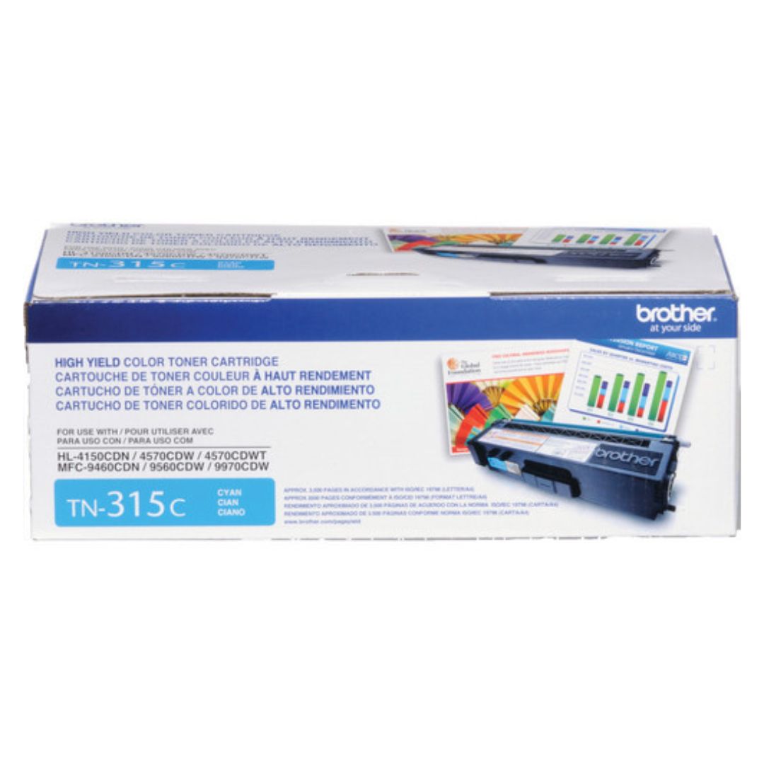 TONER BROTHER TN-315C | TN315C Cyan | Para HL-4150CDN / HL-4570CDW / HL-4570CDWT / MFC-9450CDN / MFC-9460CDN / MFC-9560CDW / MFC-9970CDW, modelo , Toners