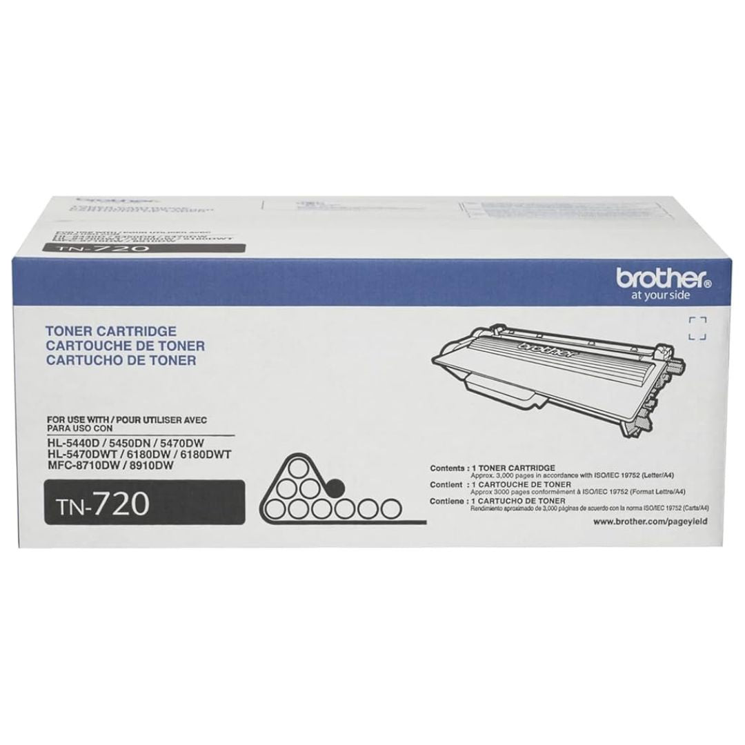 Toner Brother TN-720 | TN720 | Para DCP-8110DN / DCP-8150DN / DCP-8155DN / HL-5440D / HL-5450DN / HL-5470DW / HL-5470DWT / HL-6180DW / HL-6180DWT / MFC-8510DN / MFC-8710DW / MFC-8810DW / MFC-8910DW / MFC-8950DW / MFC-8950DWT | 3,000 páginas, modelo , Toners