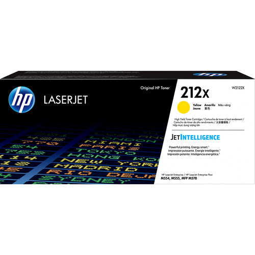 Toner Hp W2122X - Amarillo - 212X | Para LaserJet Enterprise M554 / M555 / M578 | LaserJet Enterprise Flow M578 | 10,000 páginas, modelo , Toners
