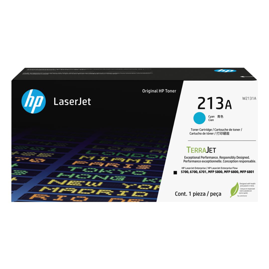 Toner Hp W2131A | Cyan 213A | Para LaserJet Enterprise 5700 / 6700 / 6701 / MFP 5800 / MFP 6800 / MFP 6801 | 3,000 páginas, modelo , Toners