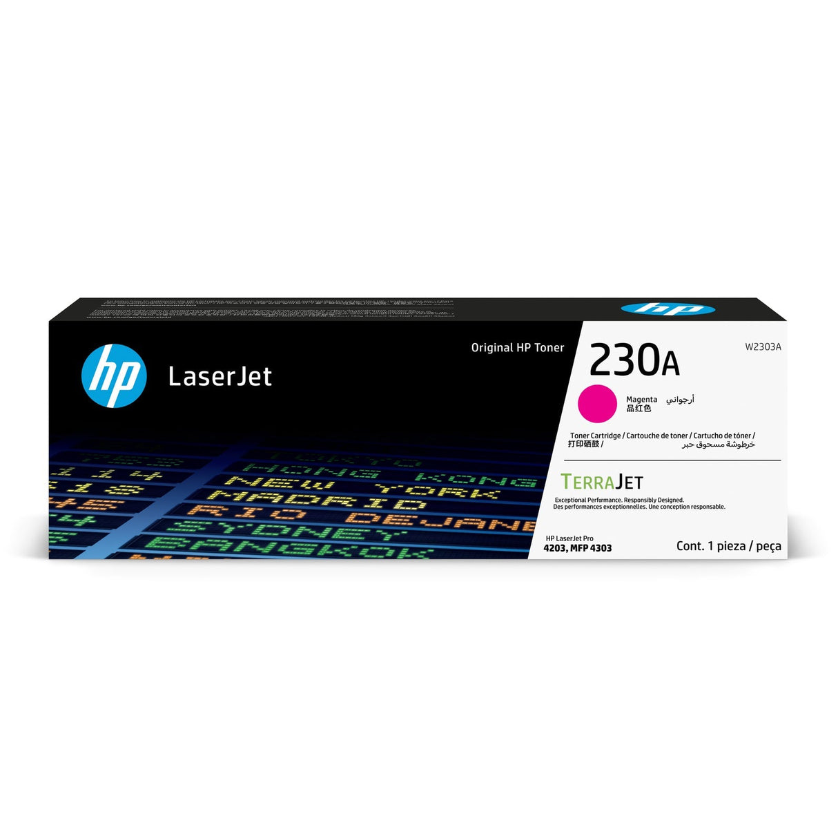 Toner Hp W2303A 230A Magenta | para HP LaserJet Pro 4203 / 4303 | 1,800 páginas, modelo , Toners
