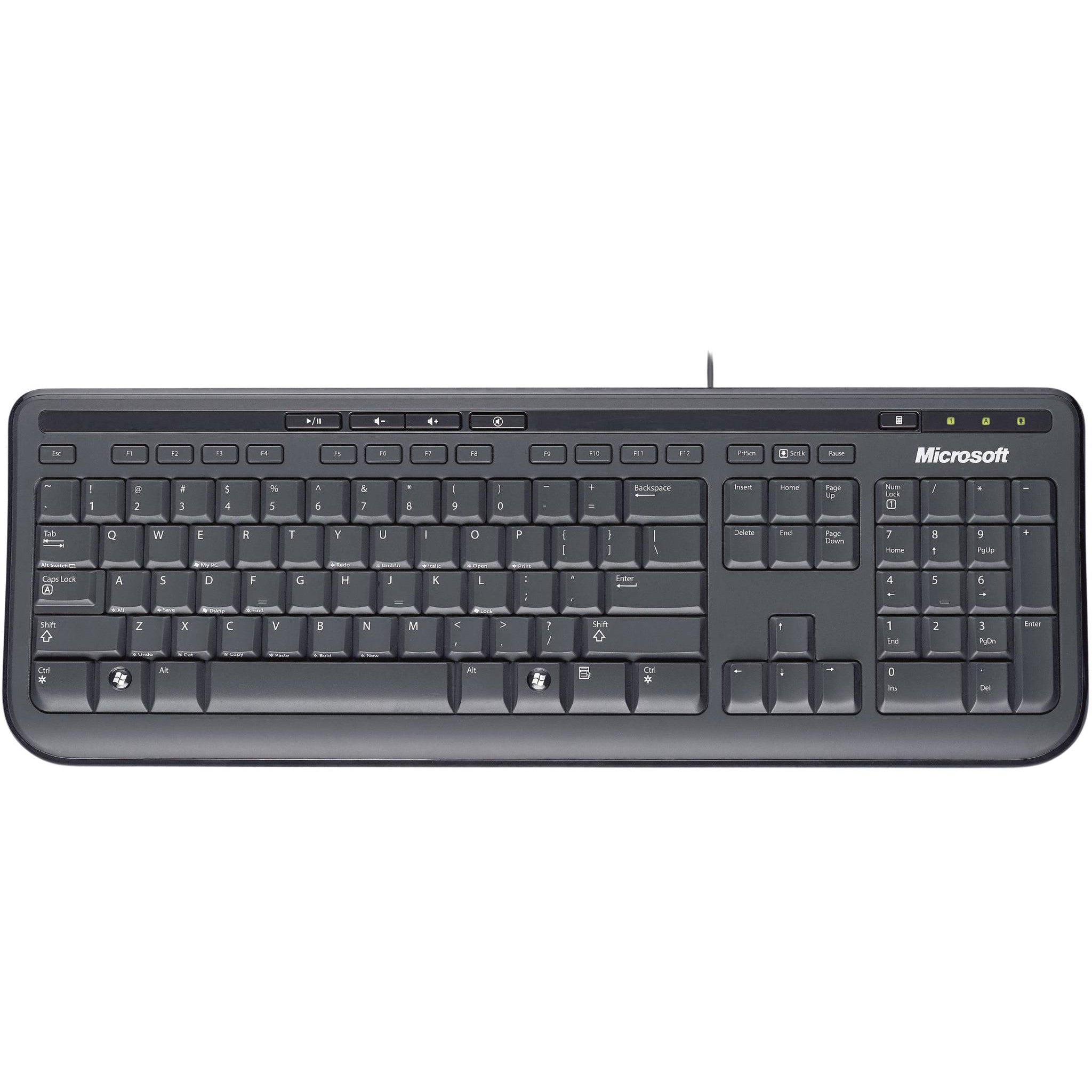 Teclado Microsoft 600, Alámbrico, USB, Negro (Español) - ANB-00004