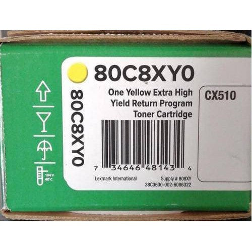 Toner Lexmark 80C8Xy0 - Yellow | Toner Lexmark Original - 80C8XY0