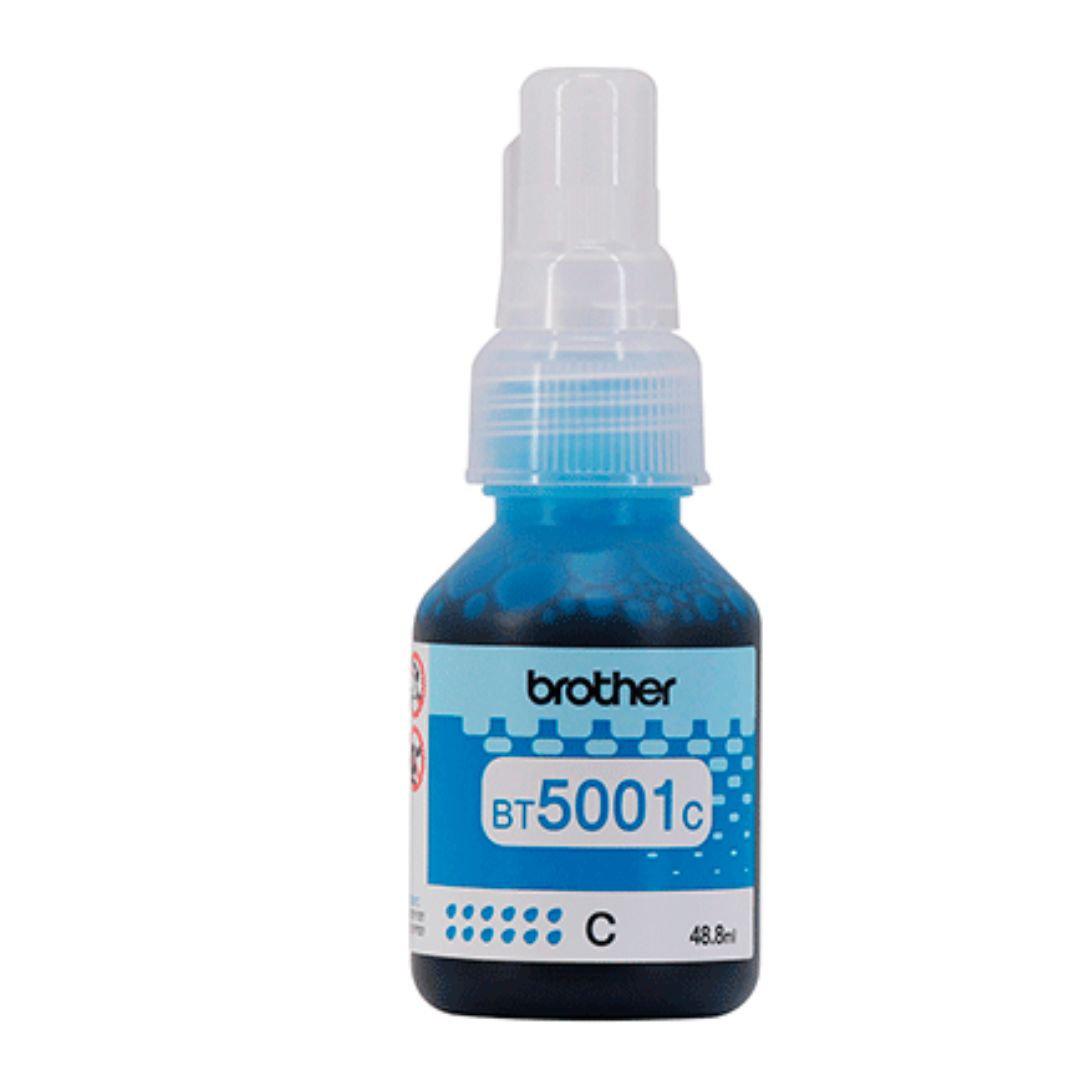 Botella de Tinta Brother BT5001C - Cyan | Para DCP-T500W / DCP-T510W / DCP-T700W / DCP-T710W / DCP-T720DW / MFC-T910W / MFC-T800W / MFC-T920DW / MFC-T4500DW | 5,000 paginas, modelo , Tintas Brother
