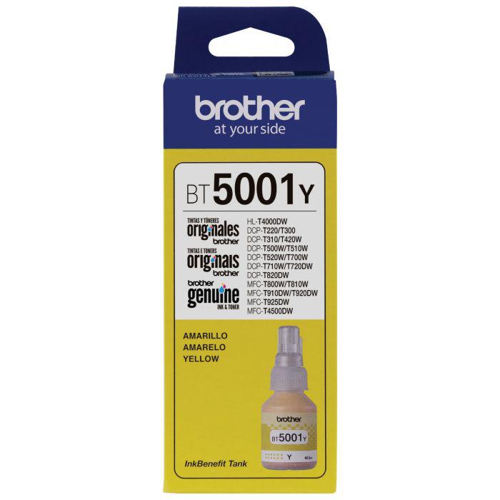 Botella de Tinta Brother BT5001Y - Yellow | Para DCP-T500W / DCP-T510W / DCP-T700W / DCP-T710W / DCP-T720DW /MFC-T910W / MFC-T800W / MFC-T920DW / MFC-T4500DW | 5,000 paginas, modelo , Tintas Brother