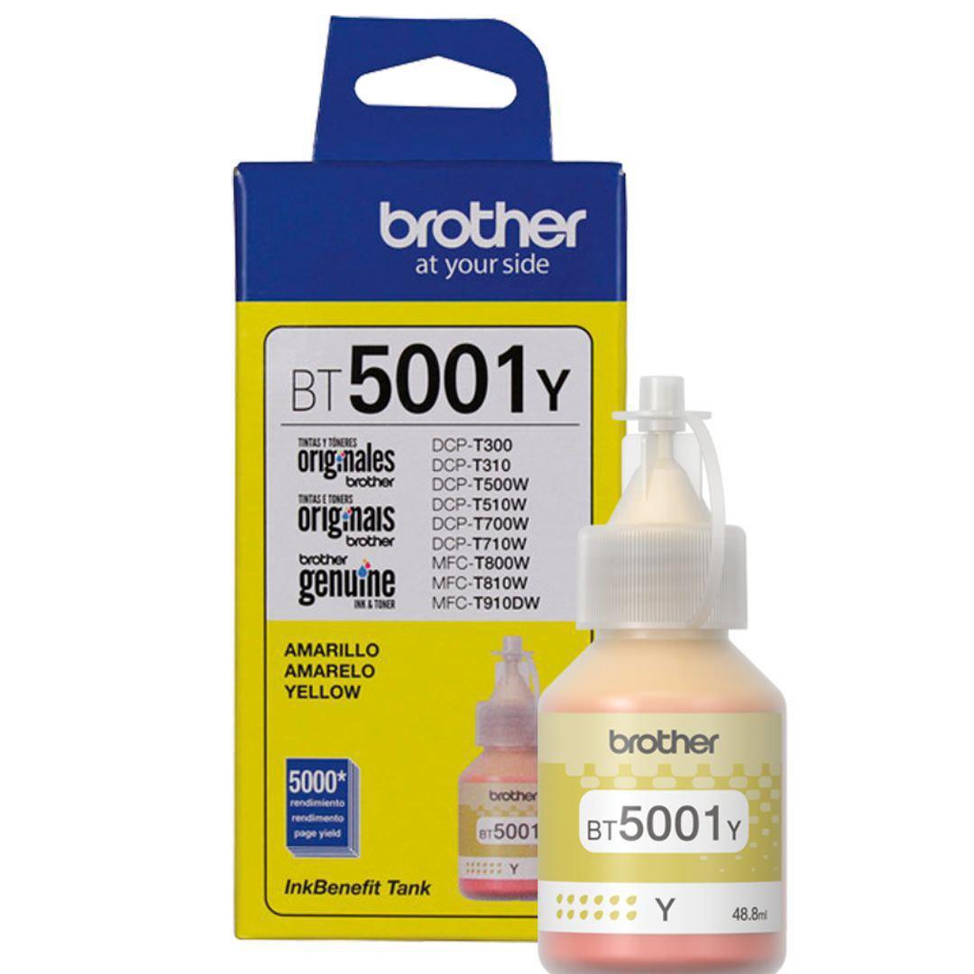 Botella de Tinta Brother BT5001Y - Yellow | Para DCP-T500W / DCP-T510W / DCP-T700W / DCP-T710W / DCP-T720DW /MFC-T910W / MFC-T800W / MFC-T920DW / MFC-T4500DW | 5,000 paginas, modelo , Tintas Brother