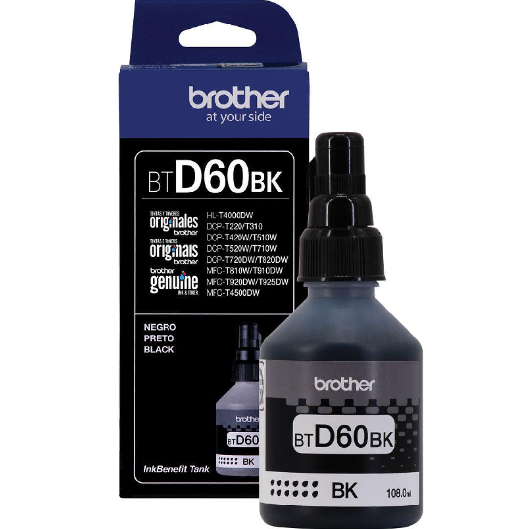 Botella de Tinta Brother BTD60BK | Para DCP-T510W / DCP-T700W / DCP-T710W / MFC-T910W / MFC-T800W / MFC-T920DW | 6,500 paginas, modelo , Tintas Brother
