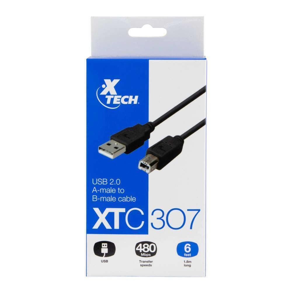 Cable USB 2.0 Macho A-Macho B XTECH 6 pies XTC-307 | XTECH XTC-307, modelo , Cable
