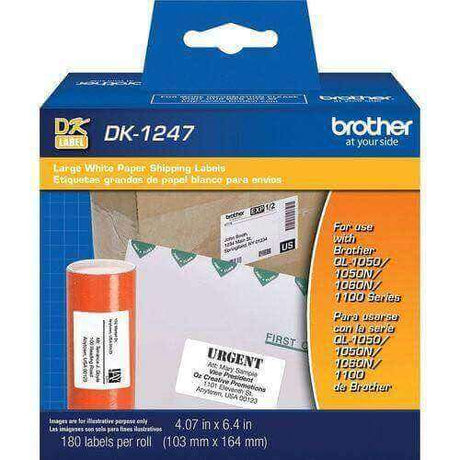 Etiqueta Brother DK-1247 - 4.07" x 6.4" - 180 etiquetas, modelo , Etiquetas