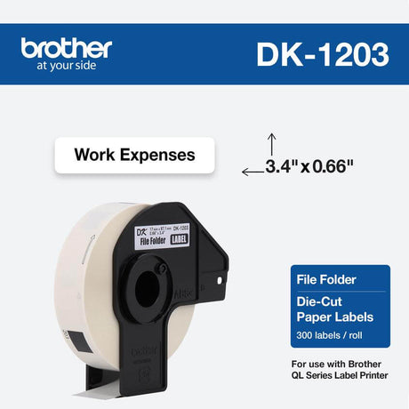 Etiqueta Brother DK1203 - 0.66 in x 3.4 pulgadas - 300 etiquetas, modelo , Etiquetas