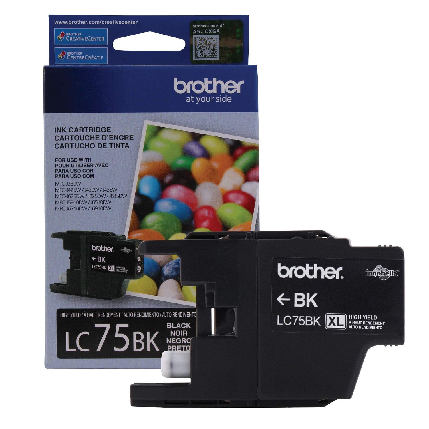 Tinta Brother LC 75 BK- XL-Negro | Para MFC-J425W / MFC-J430W / MFC-J625DW / MFC-J835DW, modelo , Tintas Brother