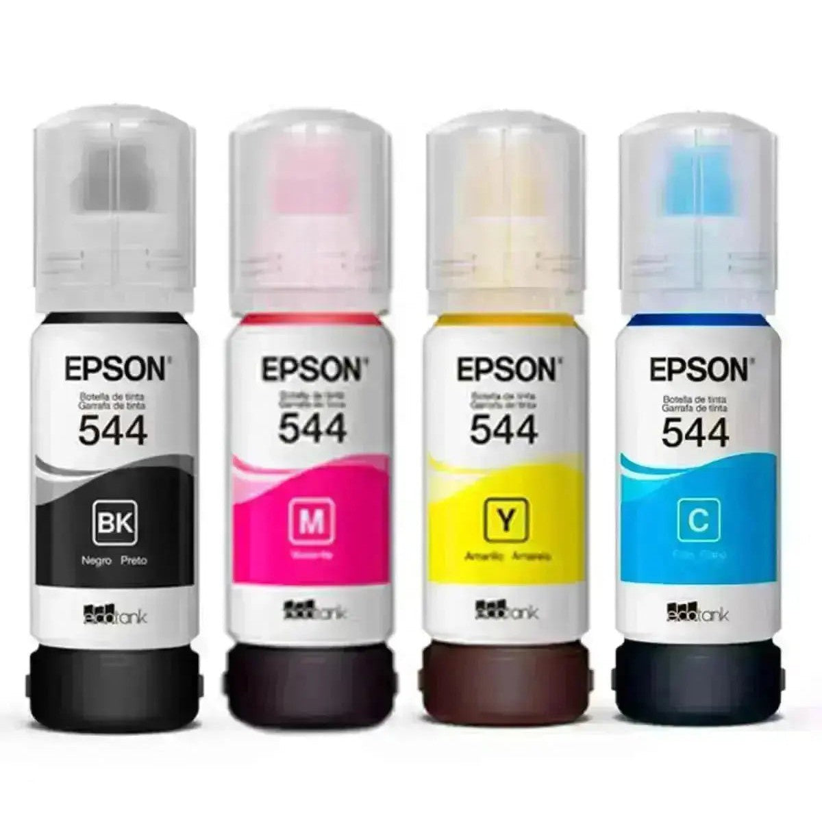 Tinta Epson 544 Original – Combo x 4 Colores (Negro, Cian, Magenta, Amarillo) para Ecotank L1210, L3110, L3250 y más, modelo , Tintas Epson