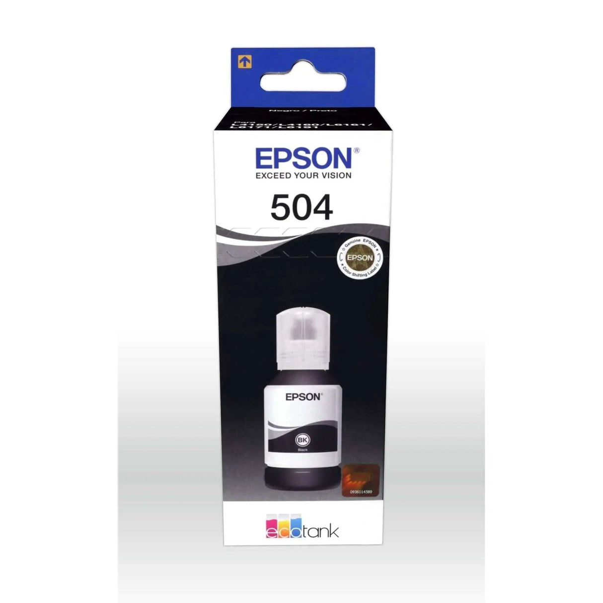 Tinta Epson T504120 504 Negro | Ecotank L4150/L4160/L4260/L6171/L6270/L14150 | 7,500 Páginas, modelo , Tintas Epson