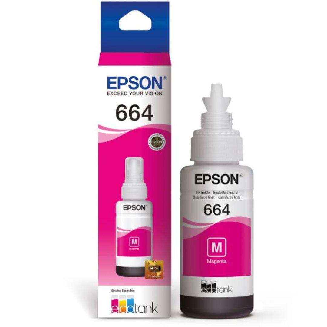Tinta Epson T664320-AL - Magenta (664)| Ecotank L350/L355//L365/L375/L395/L475/L575/L555, modelo , Tintas Epson