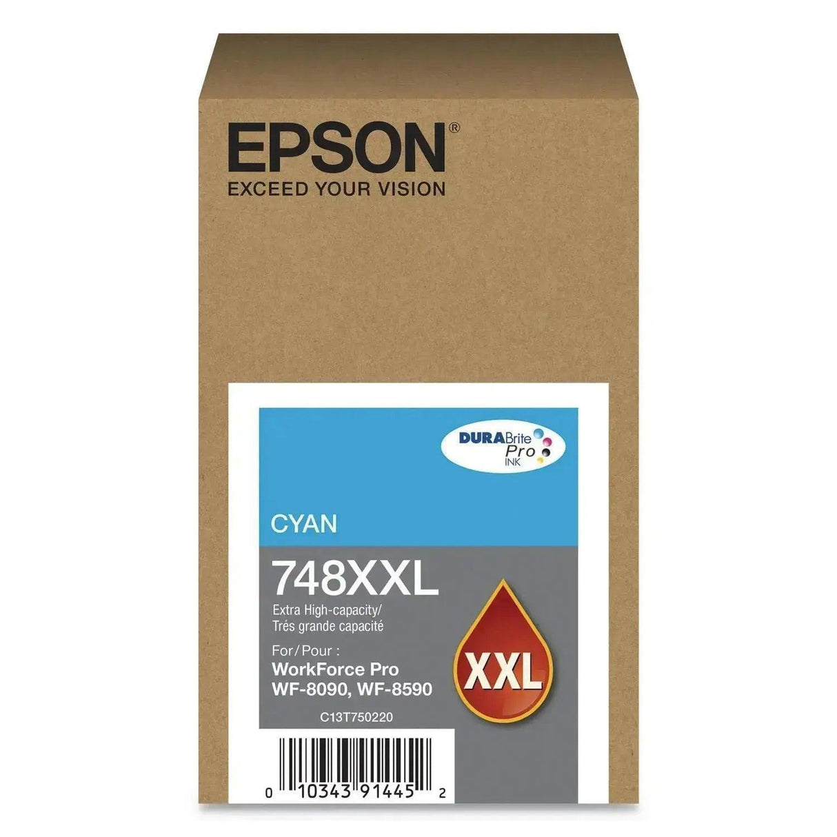 Tinta Epson - T748XXL220 - 748XXL Cyan | WorkForce Pro WF-6090/WF-6590, modelo , Tintas Epson