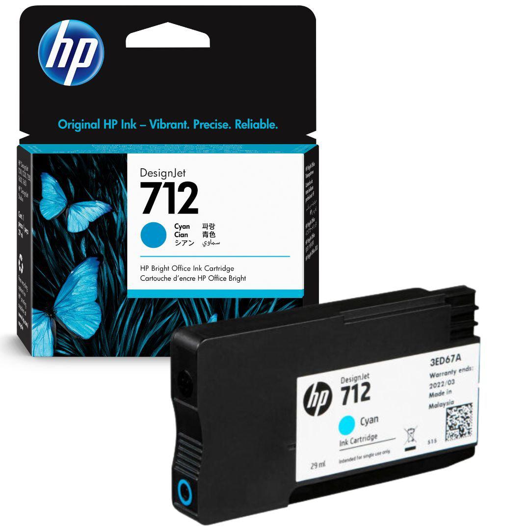 Tinta HP 712 Cian-3ED67A para ploter | DesignJet T210/T230/T250/T630/T650 | 29 ml, modelo , Tintas Hp