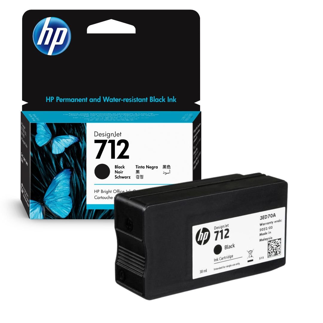 Tinta HP 712 Negro-3ED70A para ploter | DesignJet T210/T230/T250/T630/T650 | 38 ml, modelo , Tintas Hp