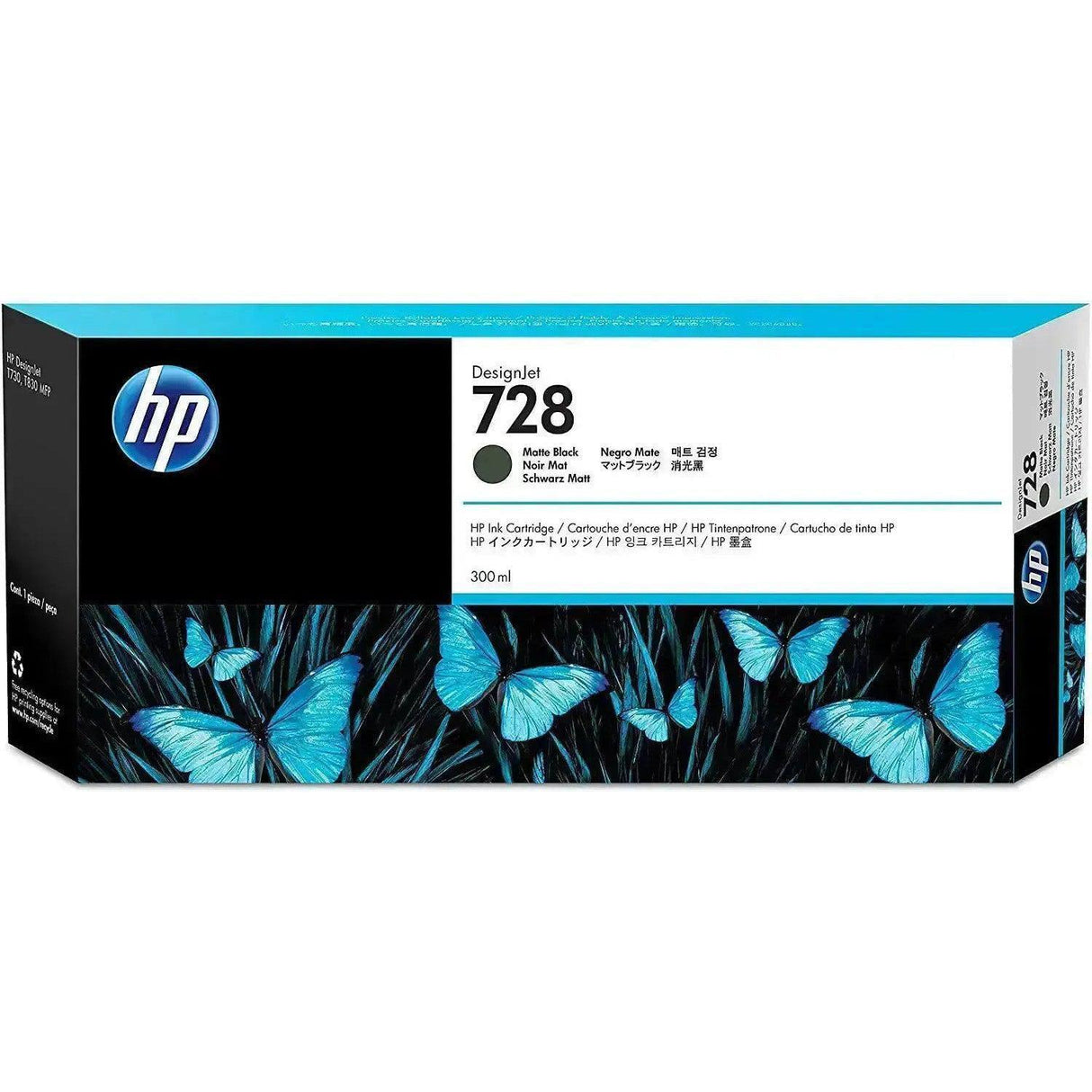 Tinta Hp 728 Negra - 300ml - F9J68A - Hp Designjet T730 T830, modelo , Tintas Hp