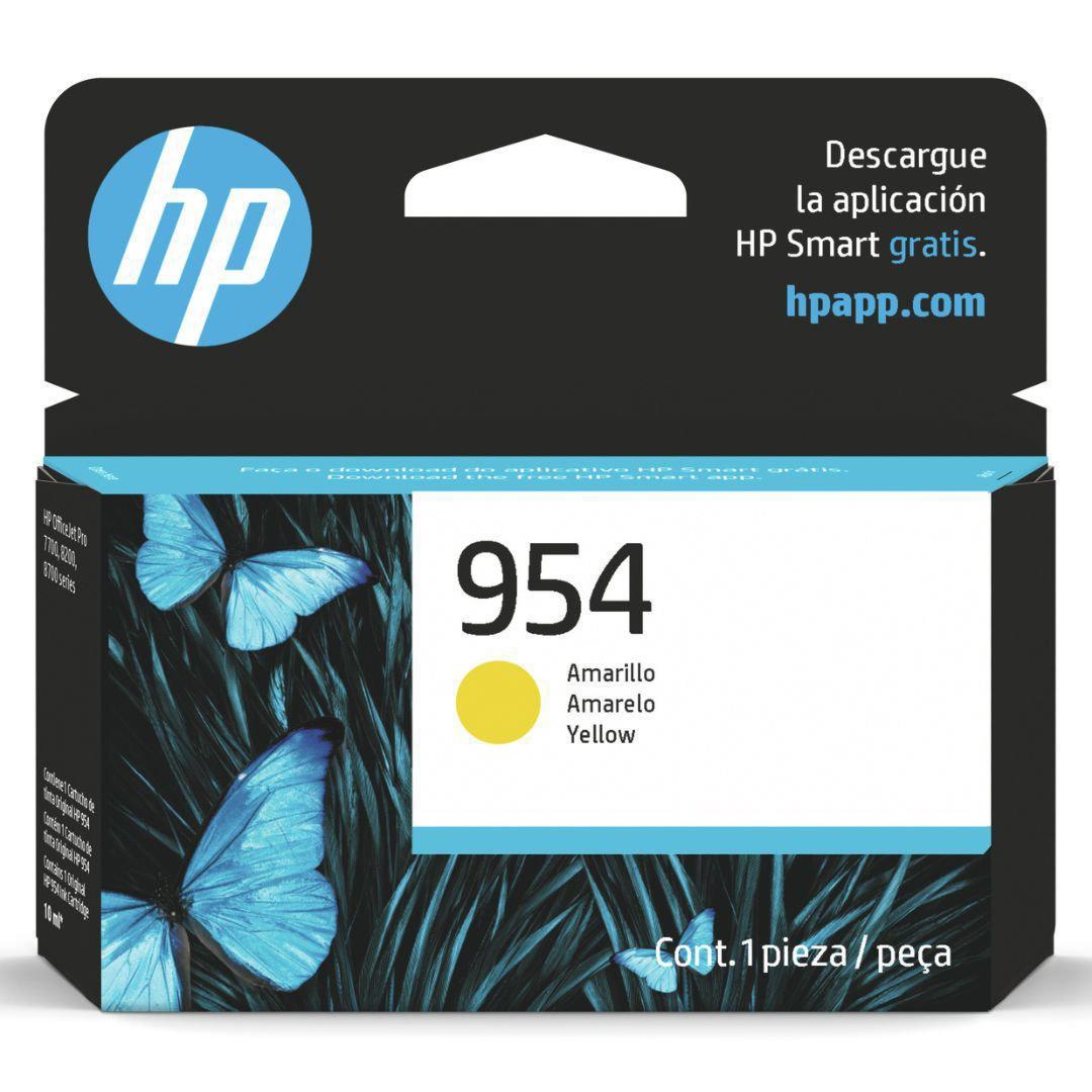 Tinta HP 954A Yellow | 700 paginas | L0S56AL | OfficeJet Pro 7740/8210/8710/8720/8740, modelo , Tintas Hp