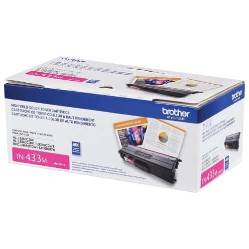 Toner Brother TN-433M Magenta | TN433M | Para HL-L8260CDW / HL-L8360CDW / HL-L8360CDWT / MFC-L8610CDW / MFC-L8900CDW, modelo , Toners