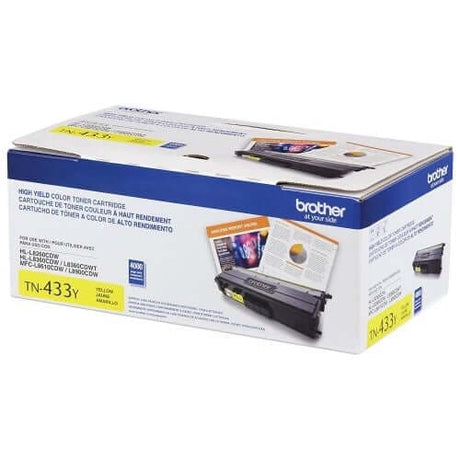 Toner Brother TN-433Y Amarillo | TN433Y | Para HL-L8260CDW / HL-L8360CDW / HL-L8360CDWT / MFC-L8610CDW / MFC-L8900CDW, modelo , Toners