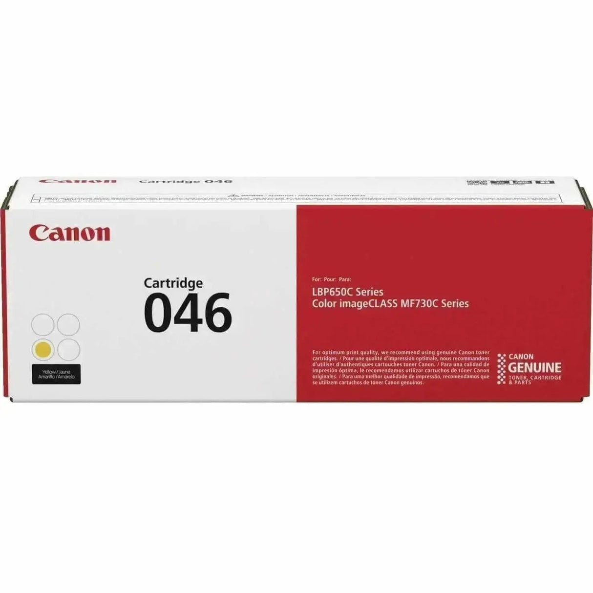 Toner Canon 046 Yellow | Para imageCLASS LBP654 / MF731 / MF735 | i-SENSYS LBP653 / LBP654 / MF732 / MF734 / MF735 | 2,300 páginas, modelo , Toners