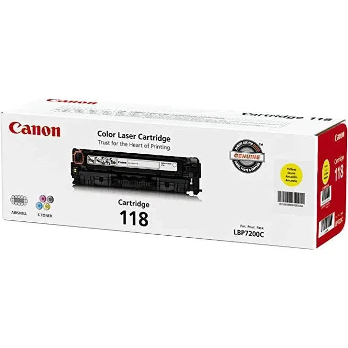 Toner Canon 118 Yellow | Para imageCLASS LBP7200cdn | LBP7660cdn | MF8350Cdn | MF8380Cdw | 2,900 páginas, modelo , Toners