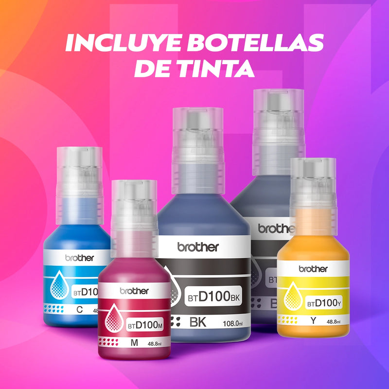 Impresora Multifuncional Brother DCP-T530DW Color | DCPT 530DW - Tinta Continua - Conectividad Inalámbrica - Impresión Dúplex | 27 ppm Negro / 11 ppm Color