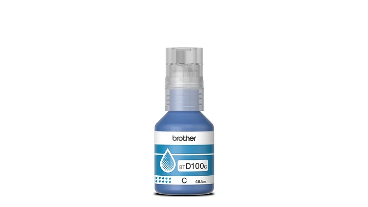 Botella de Tinta Brother BTD100C - Cyan | Para DCP-T230 / DCP-T430W / DCP-T530DW / DCP-T536DW / DCP-T730DW / MFC-T930DW | 5,000 paginas