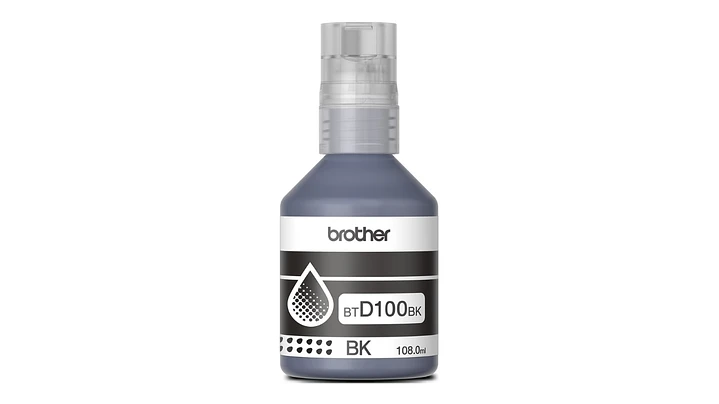 Botella de Tinta Brother BTD100BK - Negro | Para DCP-T230 / DCP-T430W / DCP-T530DW / DCP-T536DW / DCP-T730DW / MFC-T930DW | 7,500 paginas