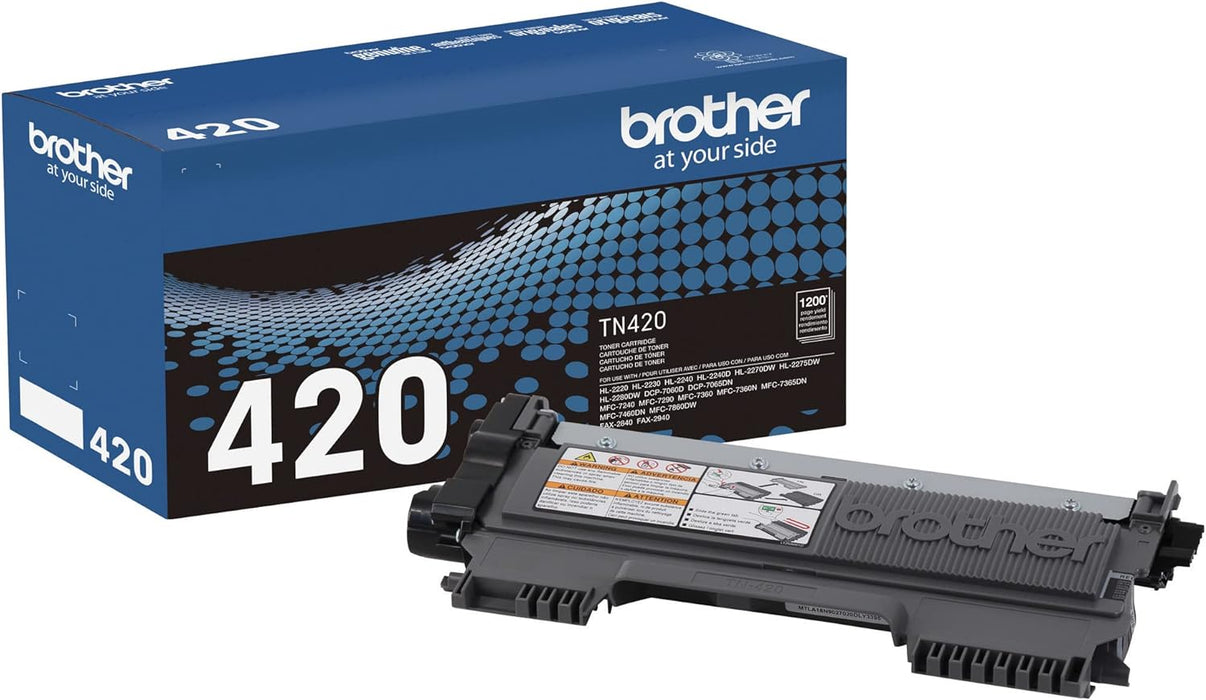 Tóner Brother TN-420 | TN420 - Cartuchos de tóner originales Brother - Calidad de impresión y fiabilidad - 1,200 páginas - DCP-7060D, DCP-7065DN