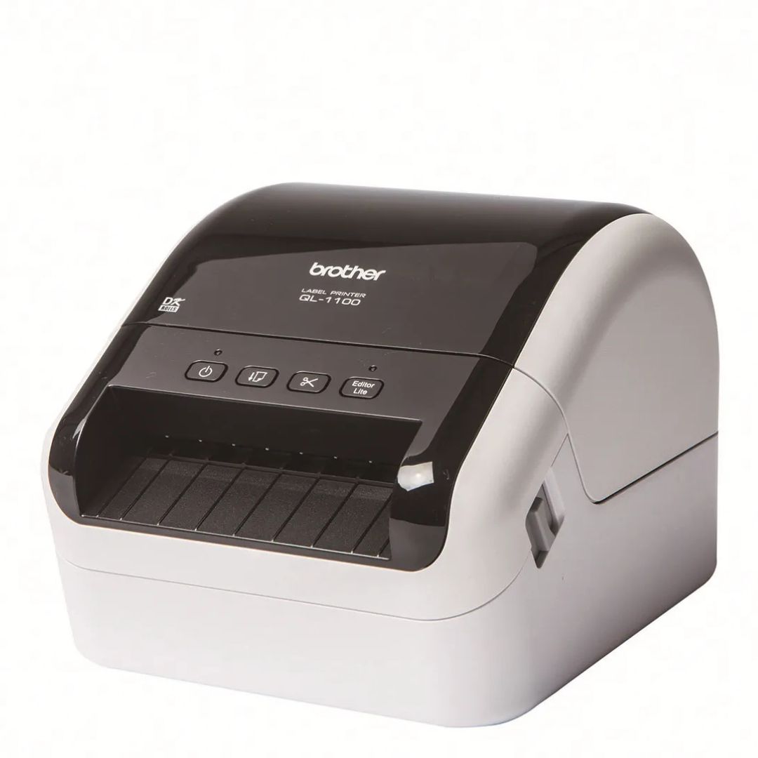 Impresora de Etiquetas Brother QL-1100 - hasta 4 pulgadas de ancho Blanco y Negro