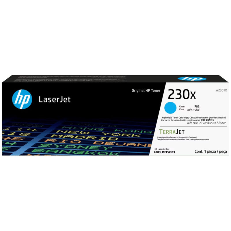 Toner Hp W2301X 230X Cyan | para HP LaserJet Pro 4203, 4303 | 5,500 páginas