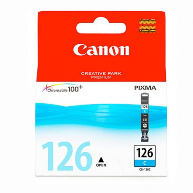 Tinta Canon CLI-126 Cyan | Para IP4910, IP4810, IX6510, MG5310, MG5210,MX711
