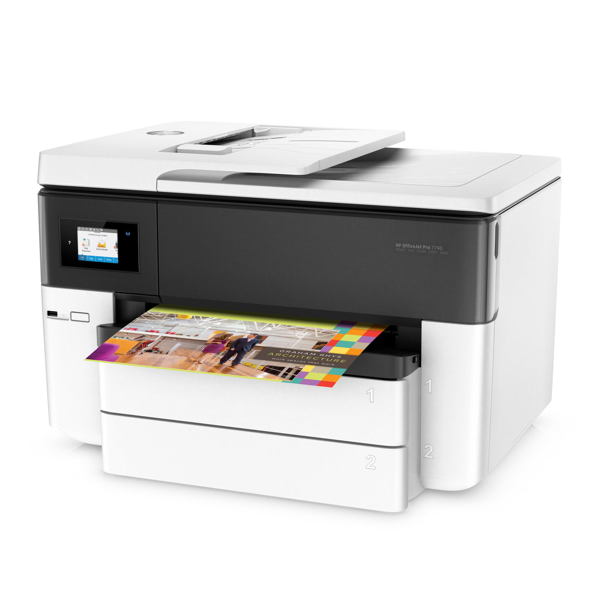 Impresora Hp Officejet Pro 7740, Ideal para Formatos Grandes 11 X 17, incluye Dos Bandejas
