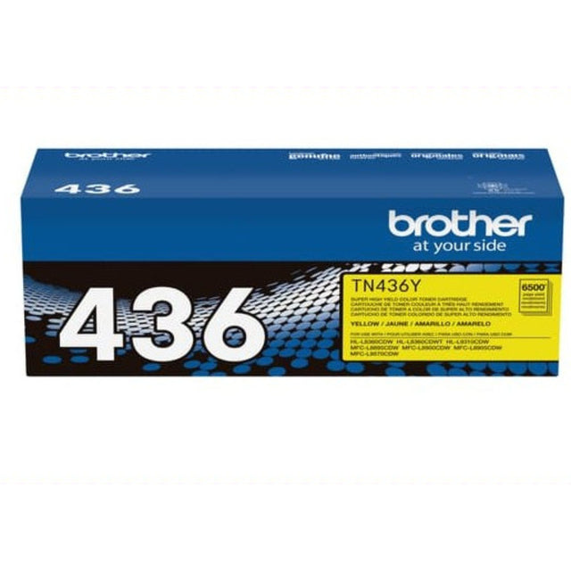 Toner Brother TN-436Y Alto Rendimiento Amarillo | TN436Y | Para HL-L8360CDW / HL-L8360CDWT / HL-L9310CDW / MFC-L8900CDW / MFC-L9570CDW