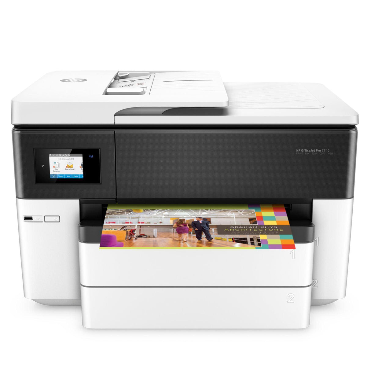 Impresora Hp Officejet Pro 7740, Ideal para Formatos Grandes 11 X 17, incluye Dos Bandejas