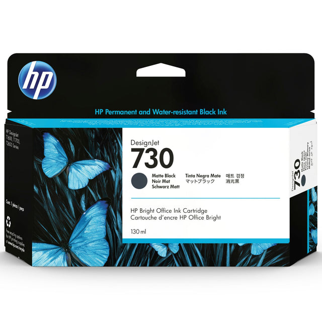 Cartucho de tinta HP Designjet 730 Negro mate de 130 ml | HP DesignJet T1600 / T1700 / T2600