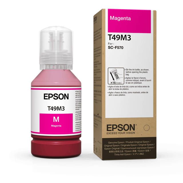Botellas de Tinta de Sublimación Epson T49M320 | Color Magenta para SureColor F170 F570 F571 | 140 ml, modelo , Tintas Epson